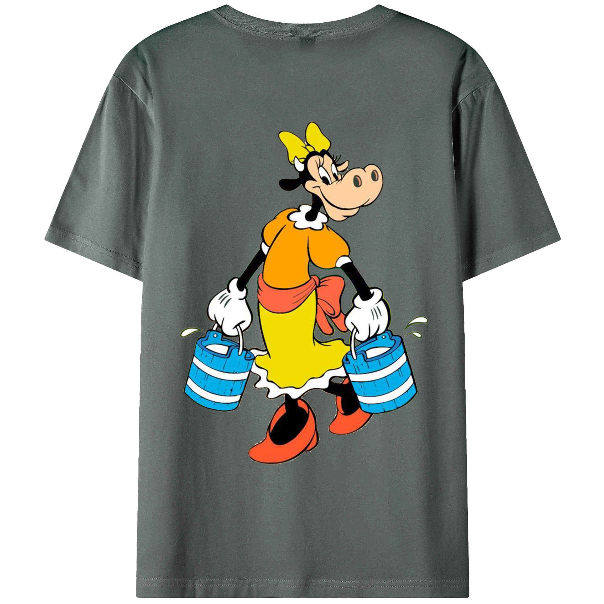 ミッキーマウス Mickey Mouse 綿100％ メンズ半袖Tシャツ（バックプリント） 通気性